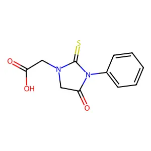 1-Imidazolidineacetic acid, 4-oxo-3-phenyl-2-thioxo- structure