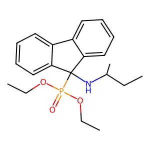 Phosphonic acid, (9-((1-methylpropyl)amino)-9H-fluoren-9-yl)-, diethyl ester structure