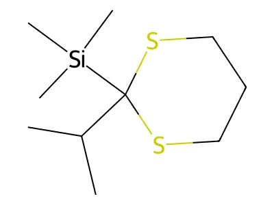 Silane, trimethyl[2-(1-methylethyl)-1,3-dithian-2-yl]- structure