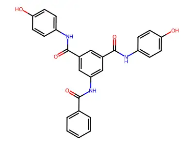 5-benzamido-1-N,3-N-bis(4-hydroxyphenyl)benzene-1,3-dicarboxamide structure