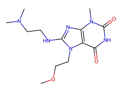 8-[2-(Dimethylamino)ethylamino]-7-(2-methoxyethyl)-3-methylpurine-2,6-dione structure