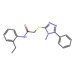 N-(2-ethylphenyl)-2-[(4-methyl-5-phenyl-4H-1,2,4-triazol-3-yl)sulfanyl]acetamide structure