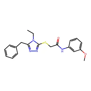 2-[(5-benzyl-4-ethyl-1,2,4-triazol-3-yl)sulfanyl]-N-(3-methoxyphenyl)acetamide structure