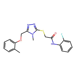 N-(2-fluorophenyl)-2-({4-methyl-5-[(2-methylphenoxy)methyl]-4H-1,2,4-triazol-3-yl}sulfanyl)acetamide structure