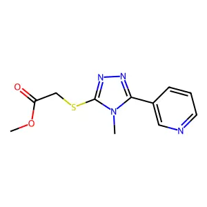 Methyl [(4-methyl-5-pyridin-3-yl-4H-1,2,4-triazol-3-yl)thio]acetate structure