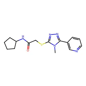 N-cyclopentyl-2-[(4-methyl-5-pyridin-3-yl-1,2,4-triazol-3-yl)sulfanyl]acetamide structure