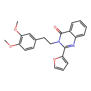 3-[2-(3,4-Dimethoxyphenyl)ethyl]-2-(furan-2-yl)quinazolin-4-one structure