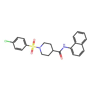 1-(4-chlorophenyl)sulfonyl-N-naphthalen-1-ylpiperidine-4-carboxamide structure