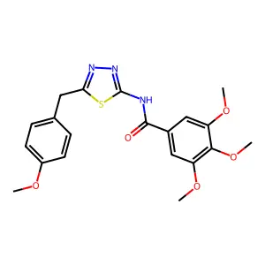 3,4,5-trimethoxy-N-[5-[(4-methoxyphenyl)methyl]-1,3,4-thiadiazol-2-yl]benzamide structure