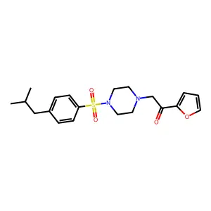 1-(2-Furanyl)-2-[4-[[4-(2-methylpropyl)phenyl]sulfonyl]-1-piperazinyl]ethanone structure