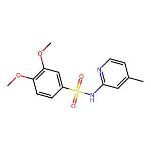 3,4-dimethoxy-N-(4-methyl-2-pyridinyl)benzenesulfonamide structure