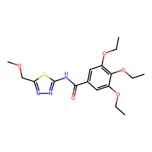 3,4,5-triethoxy-N-[5-(methoxymethyl)-1,3,4-thiadiazol-2-yl]benzamide structure