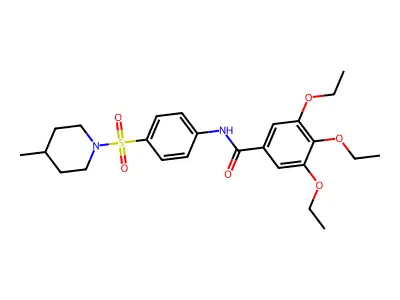 3,4,5-triethoxy-N-{4-[(4-methylpiperidin-1-yl)sulfonyl]phenyl}benzamide structure