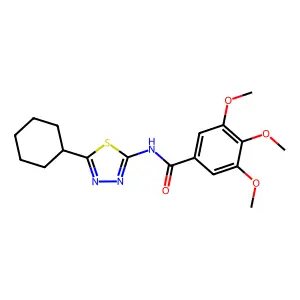 N-(5-cyclohexyl-1,3,4-thiadiazol-2-yl)-3,4,5-trimethoxybenzamide structure
