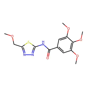 3,4,5-trimethoxy-N-[5-(methoxymethyl)-1,3,4-thiadiazol-2-yl]benzamide structure