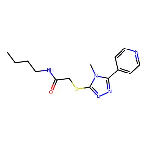 N-Butyl-2-[[4-methyl-5-(4-pyridinyl)-4H-1,2,4-triazol-3-yl]thio]acetamide structure