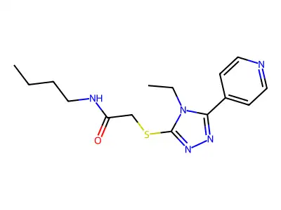 N-Butyl-2-[[4-ethyl-5-(4-pyridinyl)-4H-1,2,4-triazol-3-yl]thio]acetamide structure