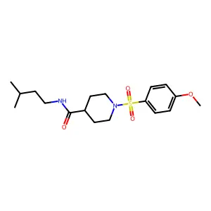 1-[(4-Methoxyphenyl)sulfonyl]-N-(3-methylbutyl)-4-piperidinecarboxamide structure