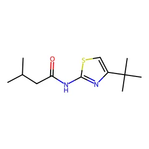 N-(4-tert-butyl-1,3-thiazol-2-yl)-3-methylbutanamide structure