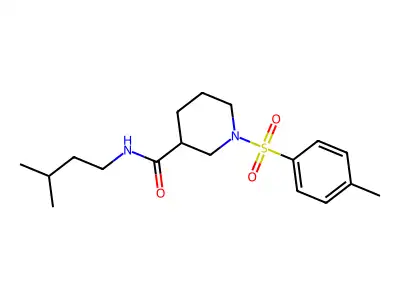 N-(3-methylbutyl)-1-(4-methylphenyl)sulfonylpiperidine-3-carboxamide structure