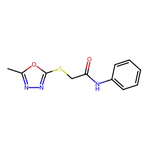 2-[(5-methyl-1,3,4-oxadiazol-2-yl)sulfanyl]-N-phenylacetamide structure