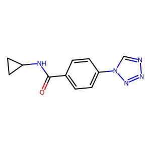 N-cyclopropyl-4-(1H-tetrazol-1-yl)benzamide structure