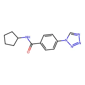 N-cyclopentyl-4-(1H-tetrazol-1-yl)benzamide structure