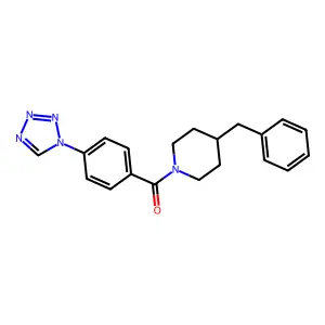 4-benzyl-1-[4-(1H-tetrazol-1-yl)benzoyl]piperidine structure