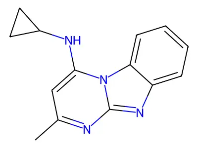 N-cyclopropyl-2-methylpyrimido[1,2-a]benzimidazol-4-amine structure
