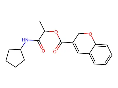 2H-Chromene-3-carboxylic acid 1-cyclopentylcarbamoyl-ethyl ester structure