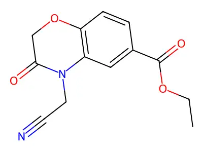 Ethyl 4-(cyanomethyl)-3,4-dihydro-3-oxo-2H-1,4-benzoxazine-6-carboxylate structure