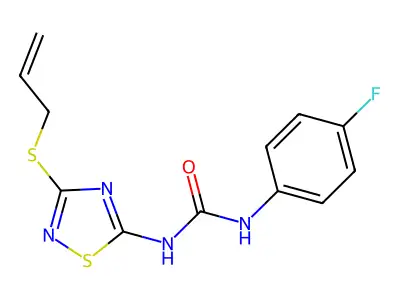 N-(4-Fluorophenyl)-N'-(3-(2-propen-1-ylthio)-1,2,4-thiadiazol-5-yl)urea structure