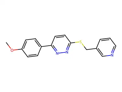 3-(4-Methoxyphenyl)-6-((pyridin-3-ylmethyl)thio)pyridazine structure