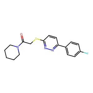 2-[6-(4-Fluoro-phenyl)-pyridazin-3-ylsulfanyl]-1-piperidin-1-yl-ethanone structure