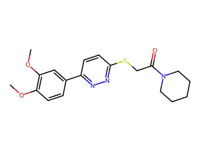 2-[6-(3,4-Dimethoxyphenyl)pyridazin-3-yl]sulfanyl-1-piperidin-1-ylethanone structure