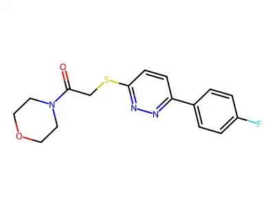 2-((6-(4-Fluorophenyl)pyridazin-3-yl)thio)-1-morpholinoethanone structure