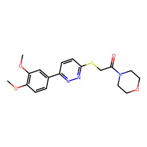 2-[[6-(3,4-Dimethoxyphenyl)-3-pyridazinyl]thio]-1-(4-morpholinyl)ethanone structure