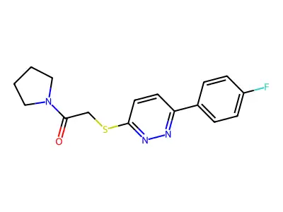 2-[6-(4-Fluorophenyl)pyridazin-3-yl]sulfanyl-1-pyrrolidin-1-ylethanone structure