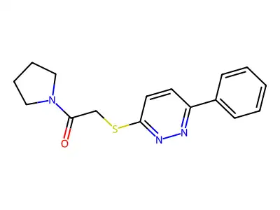 2-(6-Phenylpyridazin-3-yl)sulfanyl-1-pyrrolidin-1-ylethanone structure
