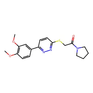 2-[[6-(3,4-Dimethoxyphenyl)-3-pyridazinyl]thio]-1-(1-pyrrolidinyl)ethanone structure