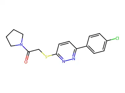 2-((6-(4-Chlorophenyl)pyridazin-3-yl)thio)-1-(pyrrolidin-1-yl)ethanone structure
