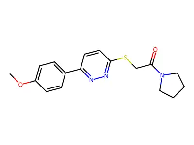 2-[6-(4-Methoxyphenyl)pyridazin-3-ylthio]-1-pyrrolidinylethan-1-one structure