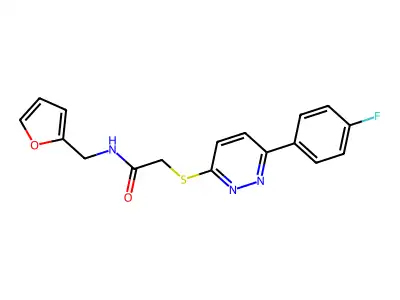 2-[6-(4-Fluoro-phenyl)-pyridazin-3-ylsulfanyl]-N-furan-2-ylmethyl-acetamide structure
