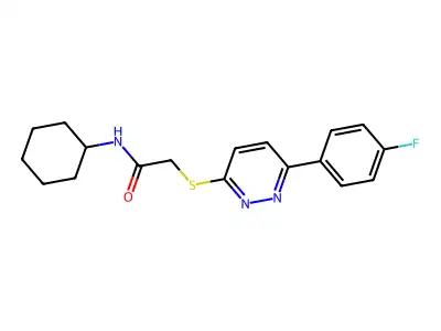 N-Cyclohexyl-2-[6-(4-fluoro-phenyl)-pyridazin-3-ylsulfanyl]-acetamide structure
