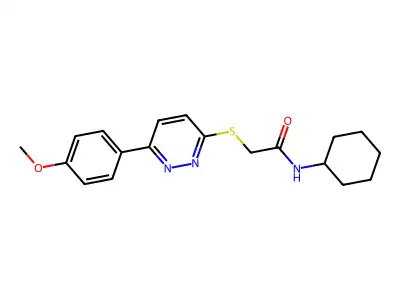 N-Cyclohexyl-2-[6-(4-methoxy-phenyl)-pyridazin-3-ylsulfanyl]-acetamide structure