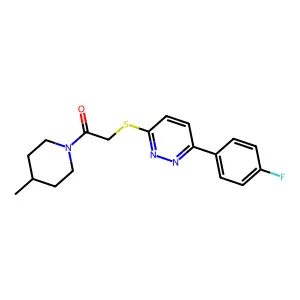 2-[6-(4-Fluorophenyl)pyridazin-3-yl]sulfanyl-1-(4-methylpiperidin-1-yl)ethanone structure