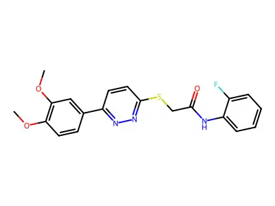 2-[6-(3,4-dimethoxyphenyl)pyridazin-3-yl]sulfanyl-N-(2-fluorophenyl)acetamide structure
