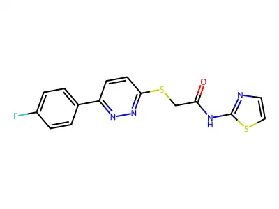 2-((6-(4-fluorophenyl)pyridazin-3-yl)thio)-N-(thiazol-2-yl)acetamide structure