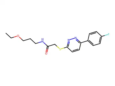 N-(3-Ethoxypropyl)-2-[[6-(4-fluorophenyl)-3-pyridazinyl]thio]acetamide structure