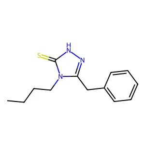 4-butyl-3-(phenylmethyl)-1H-1,2,4-triazole-5-thione structure